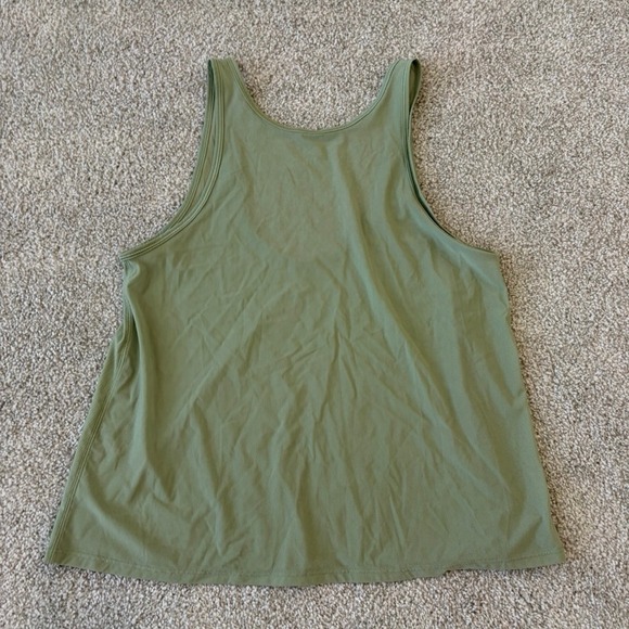 Lululemon Sheer Tank Size 6 Green Lightweight Mesh Breathable Athletic Open Back - Picture 1 of 8